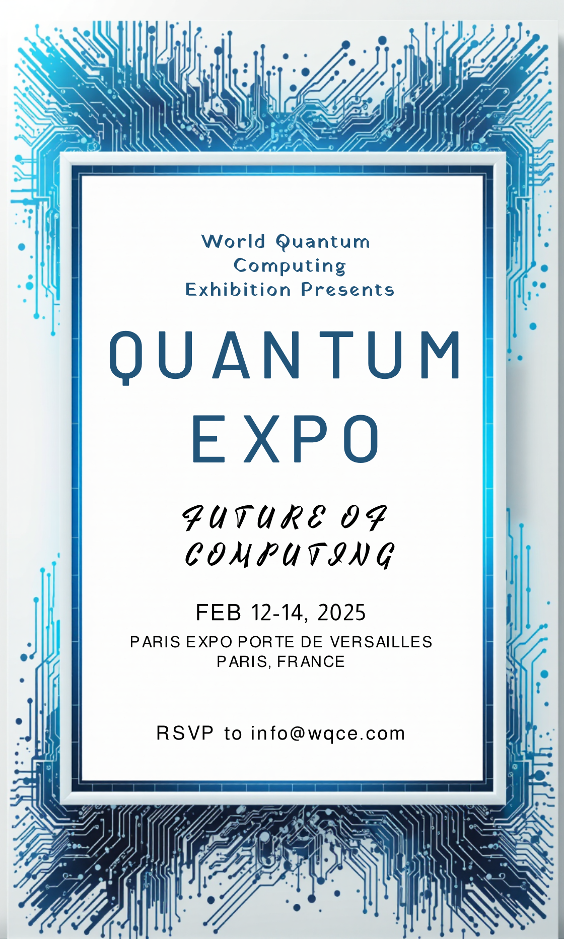 Unleash Your Creativity! Design your own Quantum Computing Global Tech Exhibitions Invitation now!