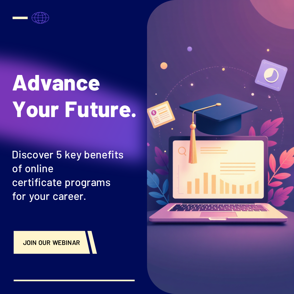 Online Certificate Programs Career Webinar LinkedIn Post Template - AI ...