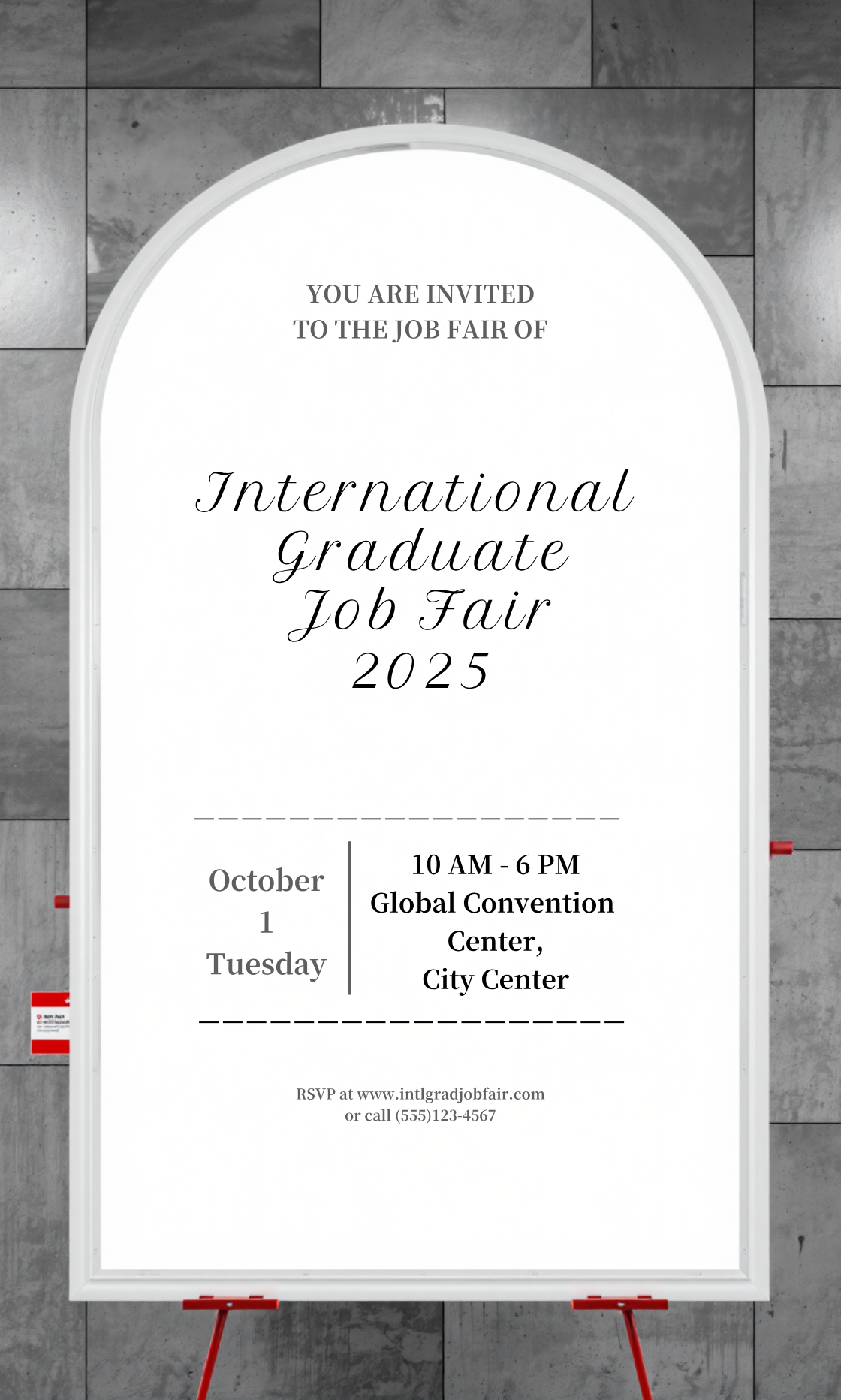 Get creative! Design your perfect International Graduate Job Fair Invitation!