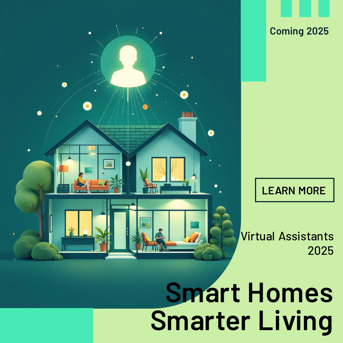 Virtual Assistants 2025 Smart Homes LinkedIn Post Template - AI Designs ...