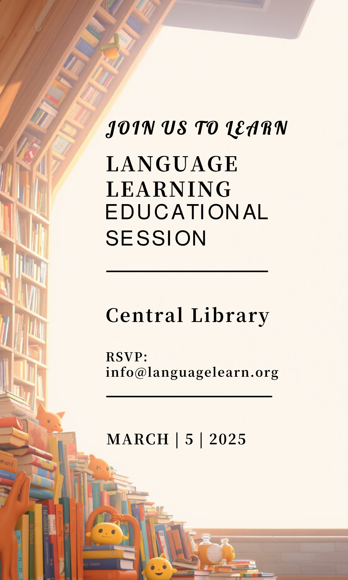 Unleash Your Creativity! Design your own Language Learning Educational Session Invitation now!