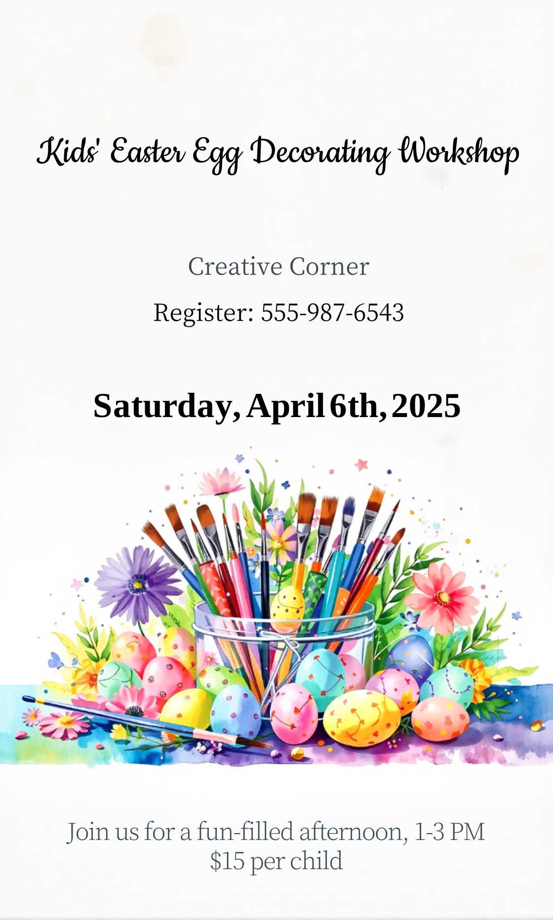 Kids' Easter Egg Decorating Workshop Invitation Template - AI Designs ...