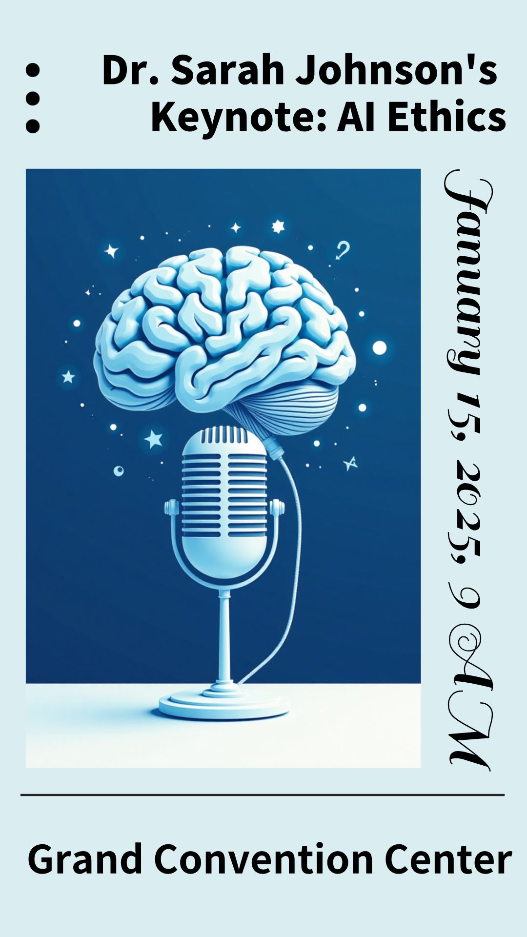 Make an AI Ethics Conference Keynote Speech Poster that showcases your style - it's that simple!