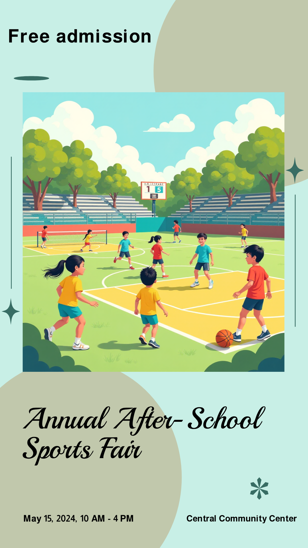 Personalize this Annual After-School Sports Fair Poster template!