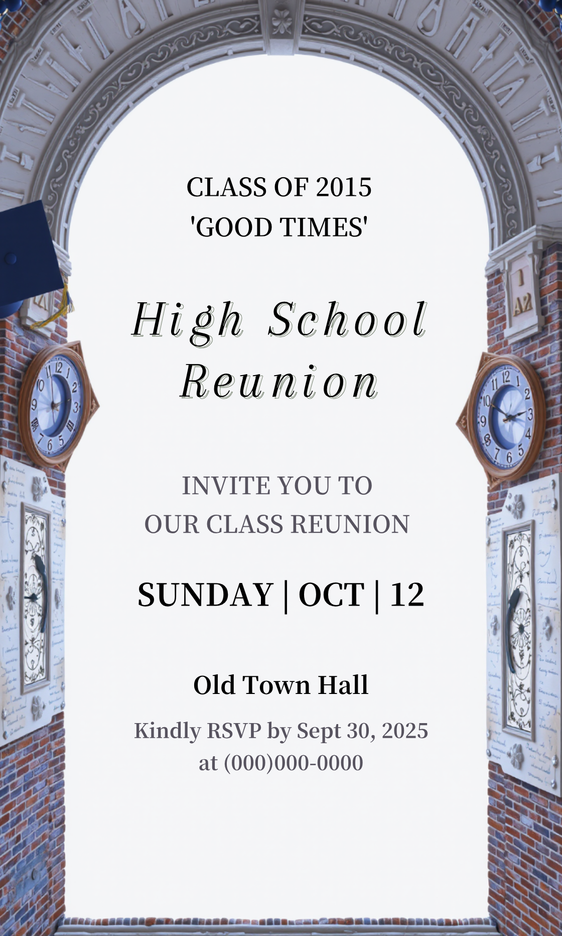 Capture the beauty of design by creating an Good Times High School Reunion Invitation!