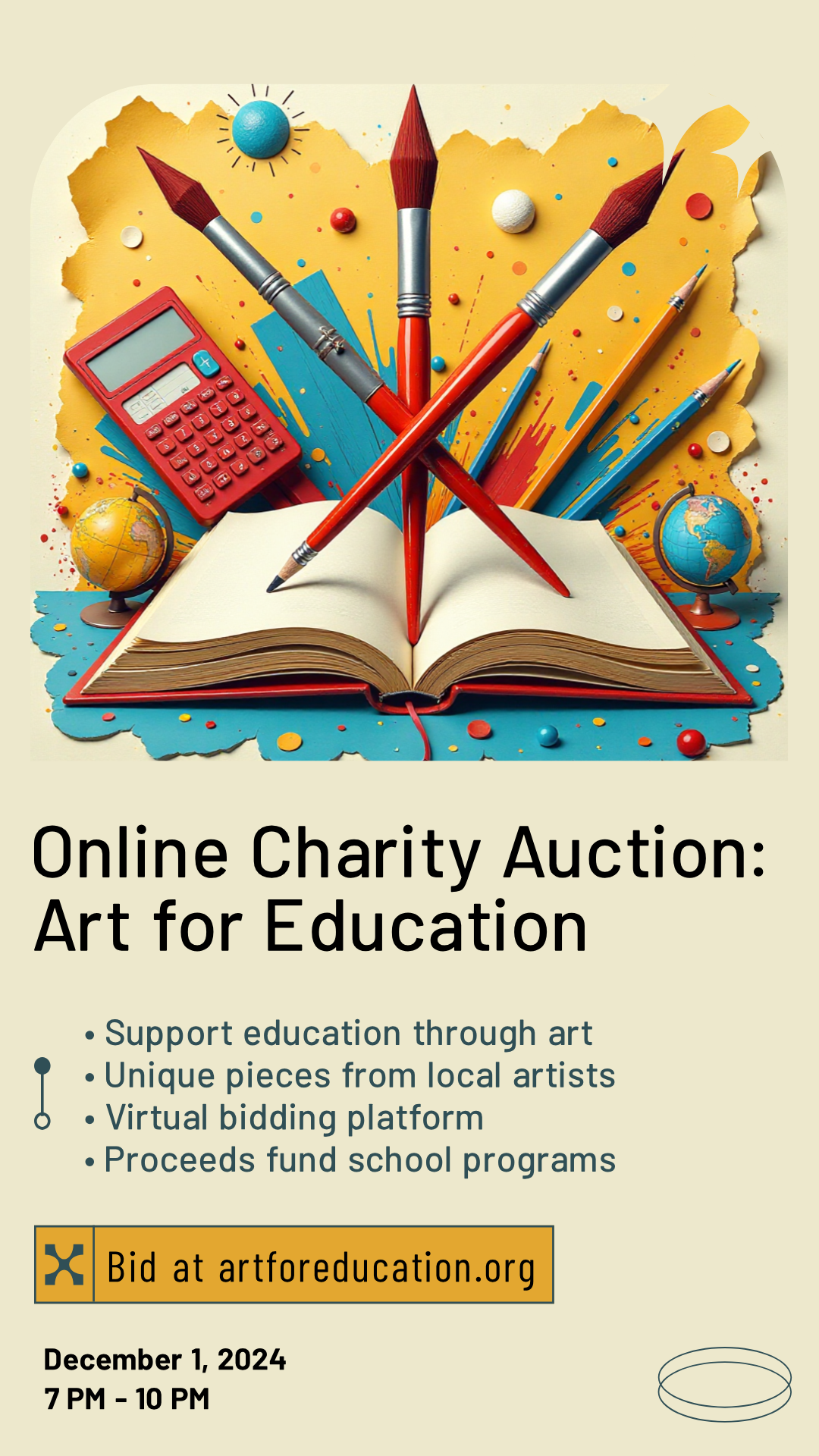Make an Online Charity Art Auction Promote Event Online Poster that showcases your style - it's that simple!