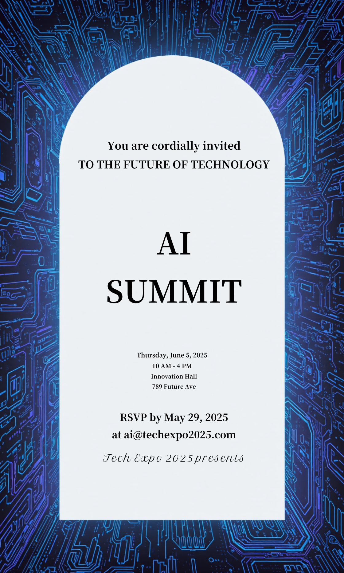 AI Summit Tech Expo 2025 Invitation Template - AI Designs by MolyPix.AI