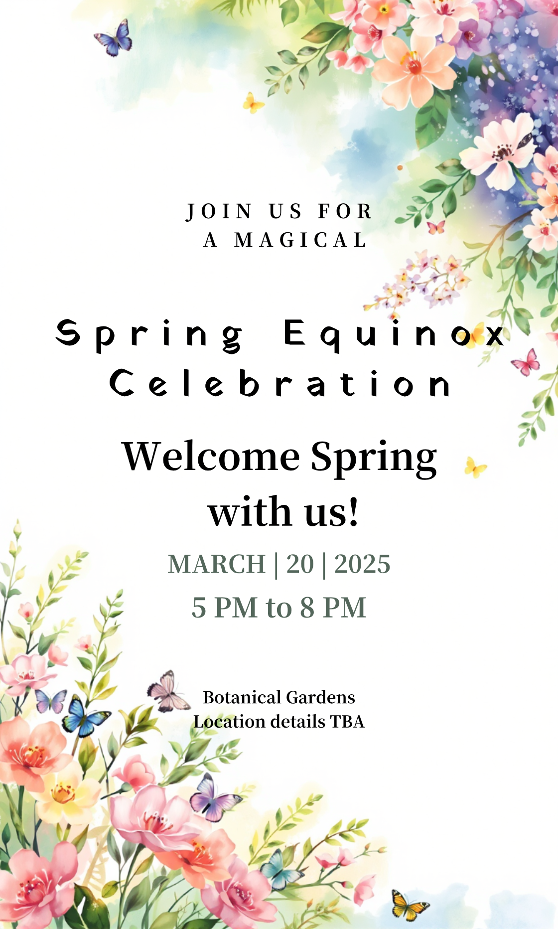 Capture the beauty of design by creating an Spring Equinox Celebration Activities Invitation!