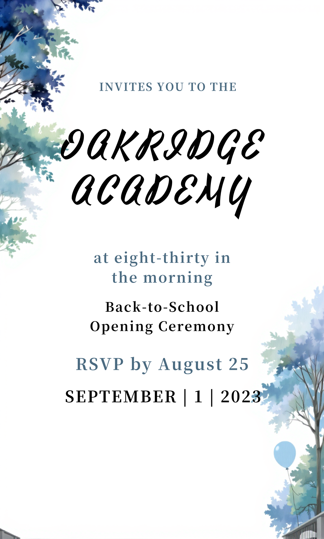 Make your own Back-to-School Opening Ceremony Invitation!