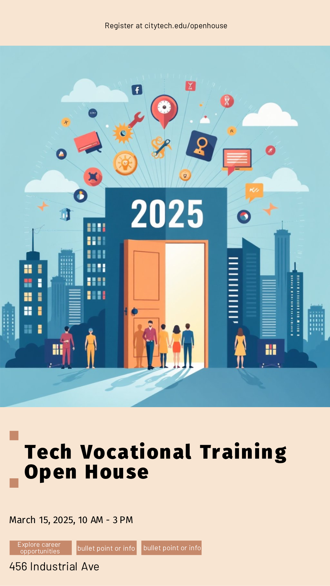 Capture the beauty of design by creating an City Tech Vocational Training Programs Poster!