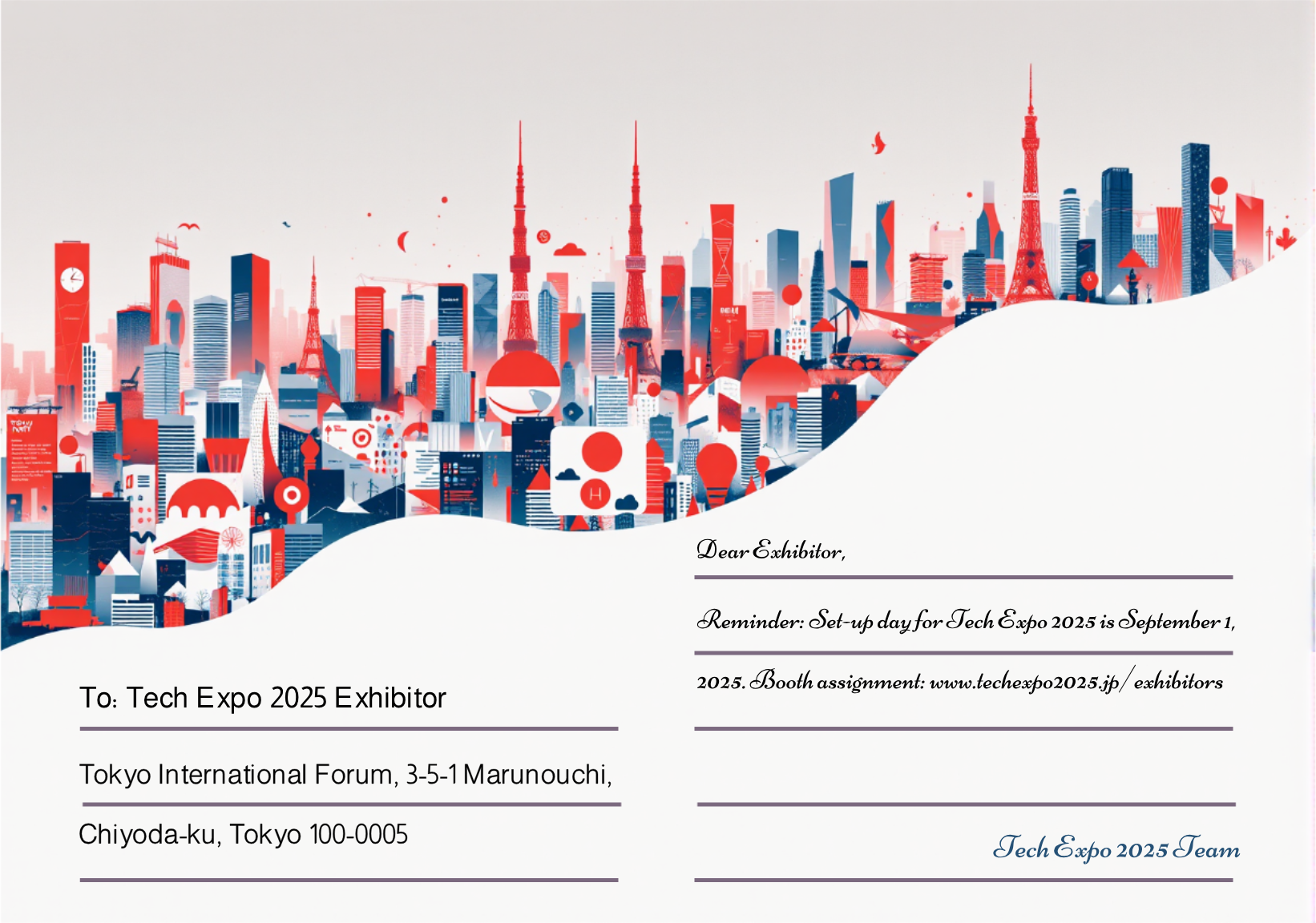 Tech Expo 2025 Exhibitors Postcard Template - AI Designs by MolyPix.AI