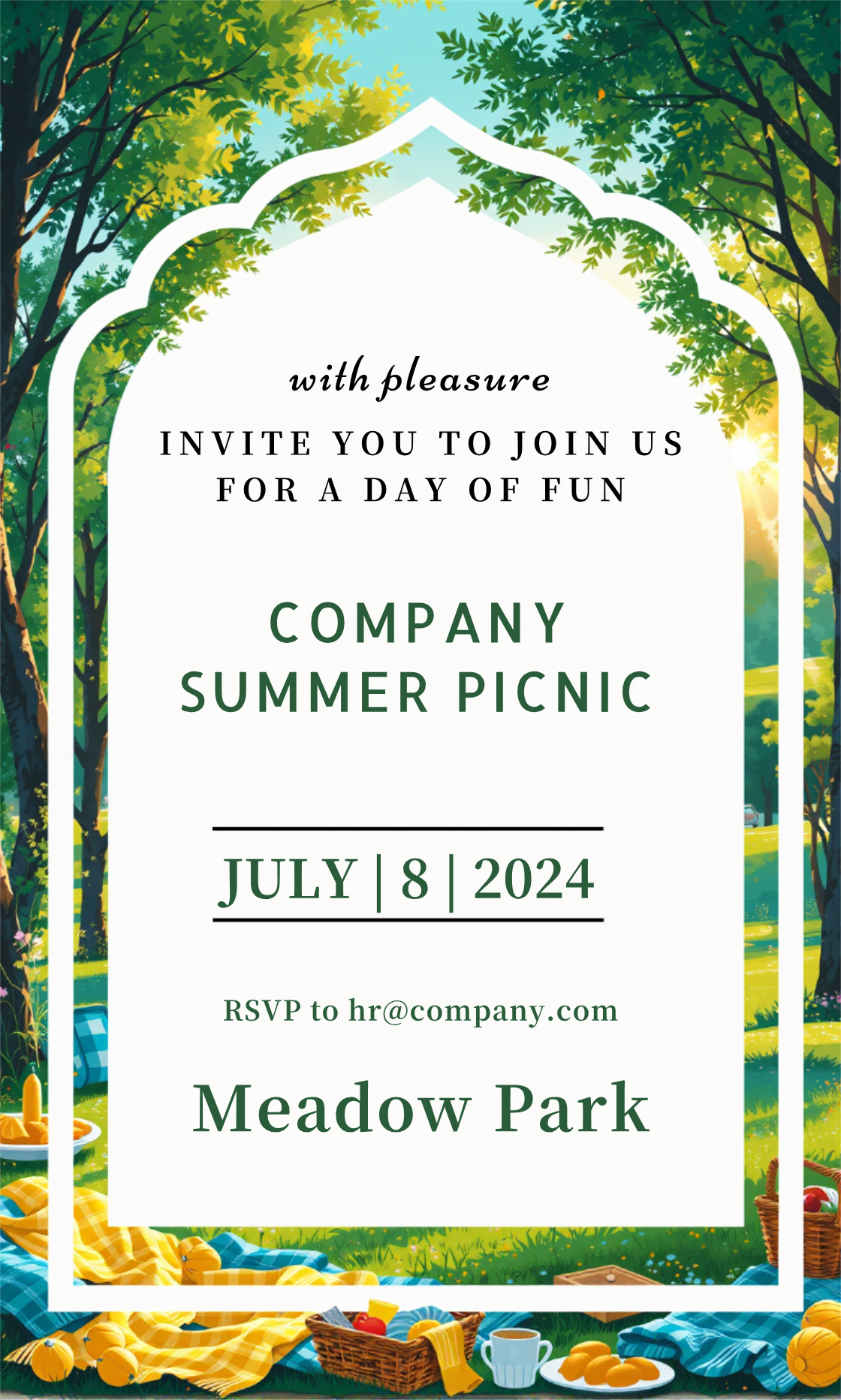 Make an Company Picnic Event Invitation Design Invitation that showcases your style - it's that simple!