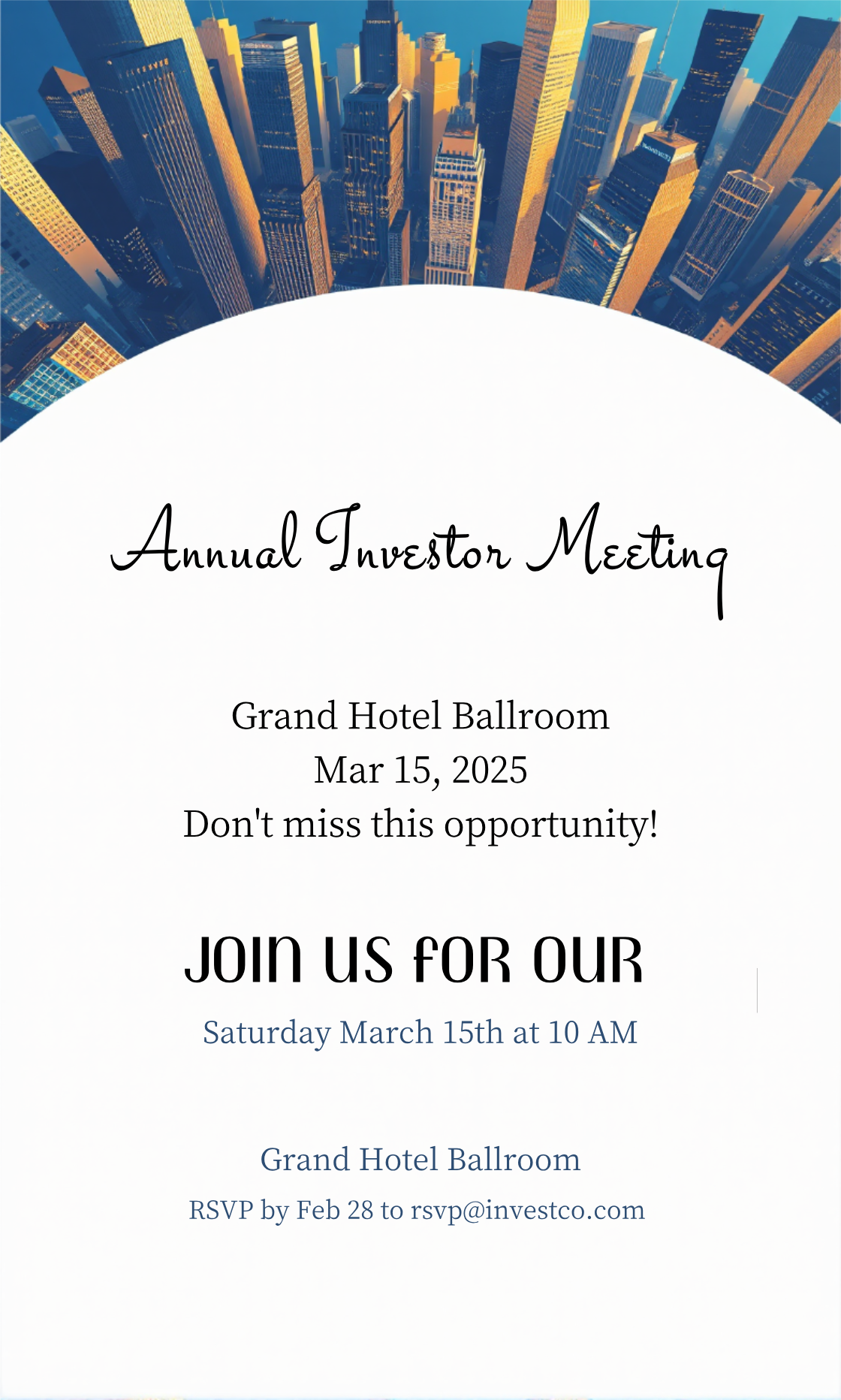 Make your own Annual Investor Meeting Invitation!