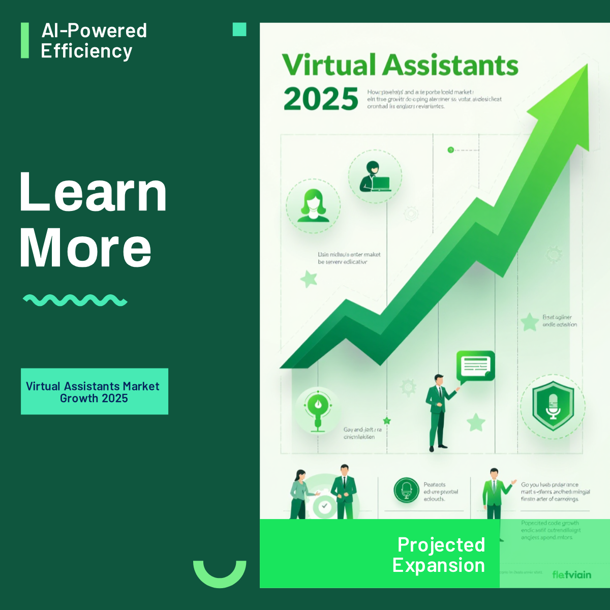 Engage with your professional network using Virtual Assistants 2025 Growth LinkedIn Post template you can customize and share from MolyPix.AI!