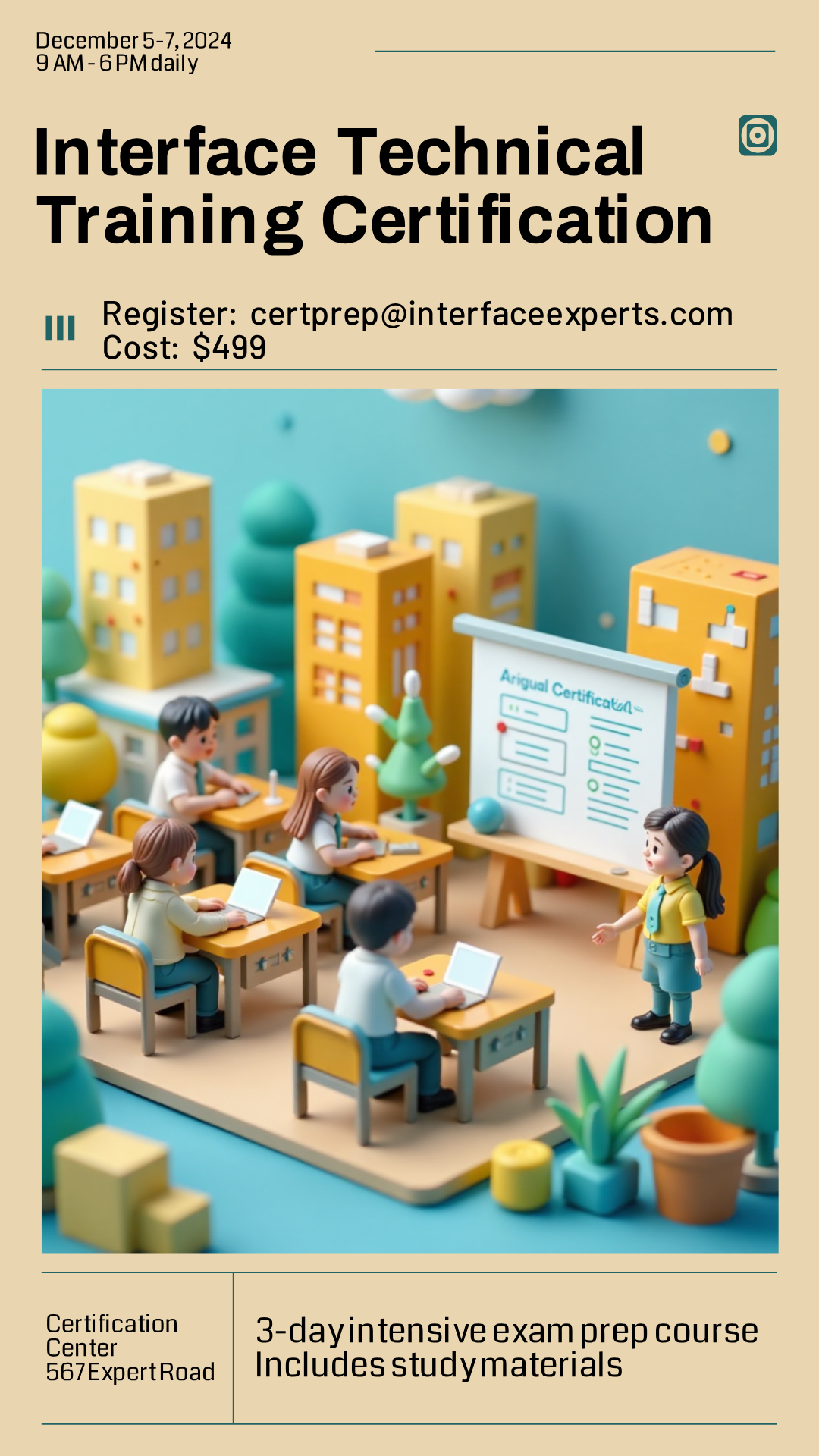 Unleash Your Creativity! Design your own Interface Technical Training Certification Prep Poster now!