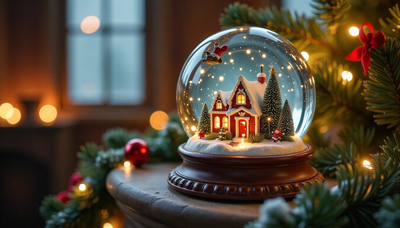 Whimsical Christmas Art in Snow Globe Image Template - AI Designs by ...