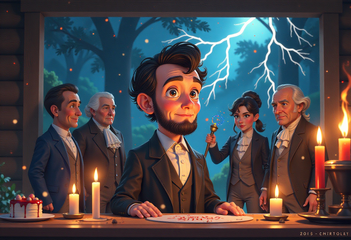 Generate a unique Fantastical Abraham Lincoln's Birthday Illustration in one sentence! Whether you want to copy, download, or use them in your designs, the process is simple and fun.