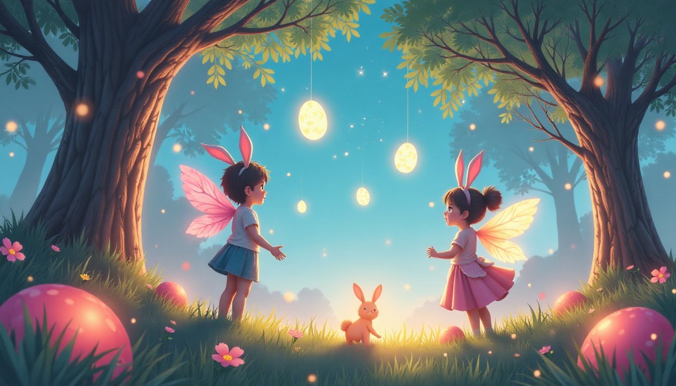 Turn your ideas into a wonderful Magical Easter Sunday 2025 Hunt Illustration in one sentence - it's that simple!