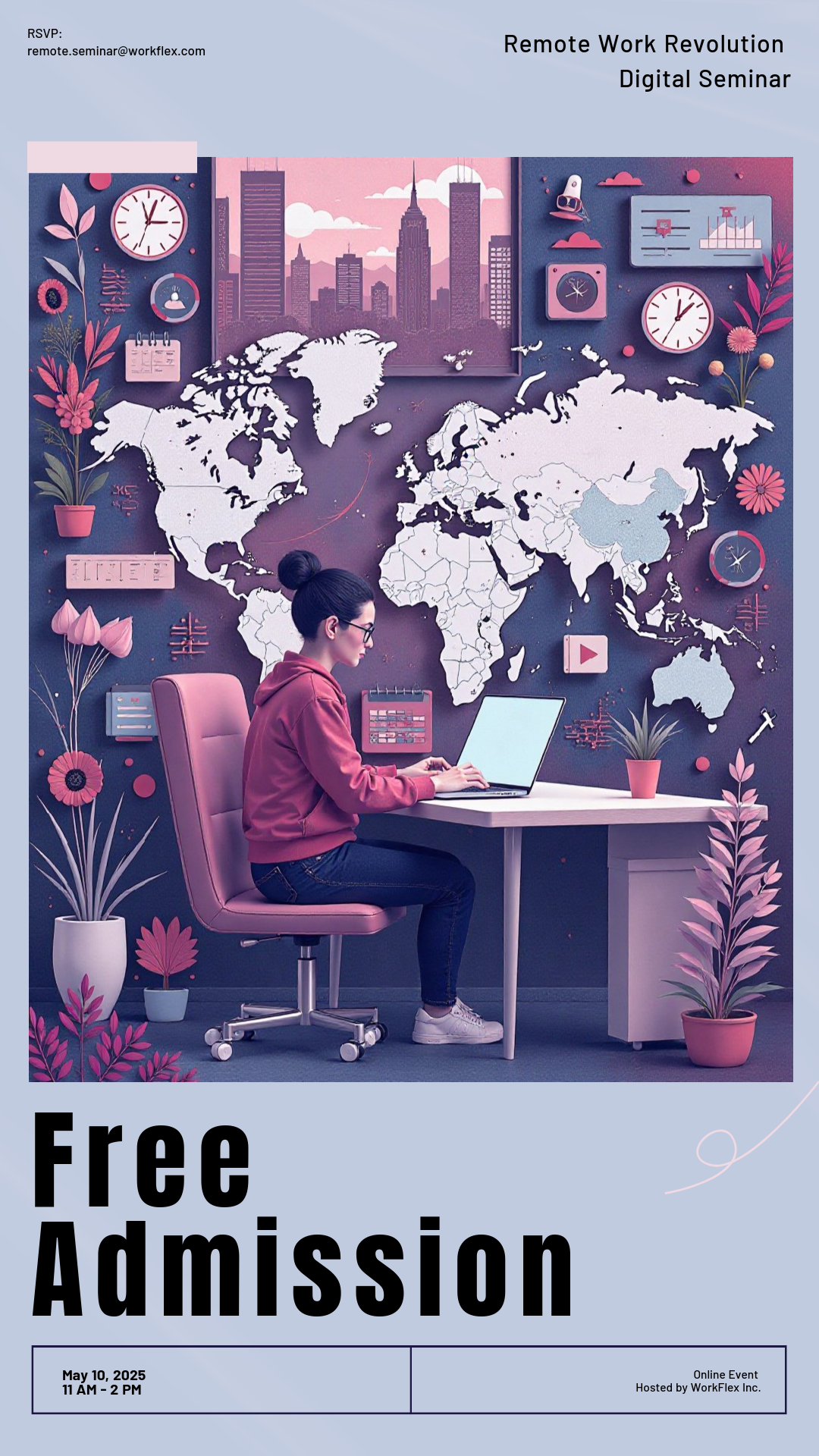 Remote Work Posters Remote Work Revolution Digital Seminar Poster Template - AI Designs by ...