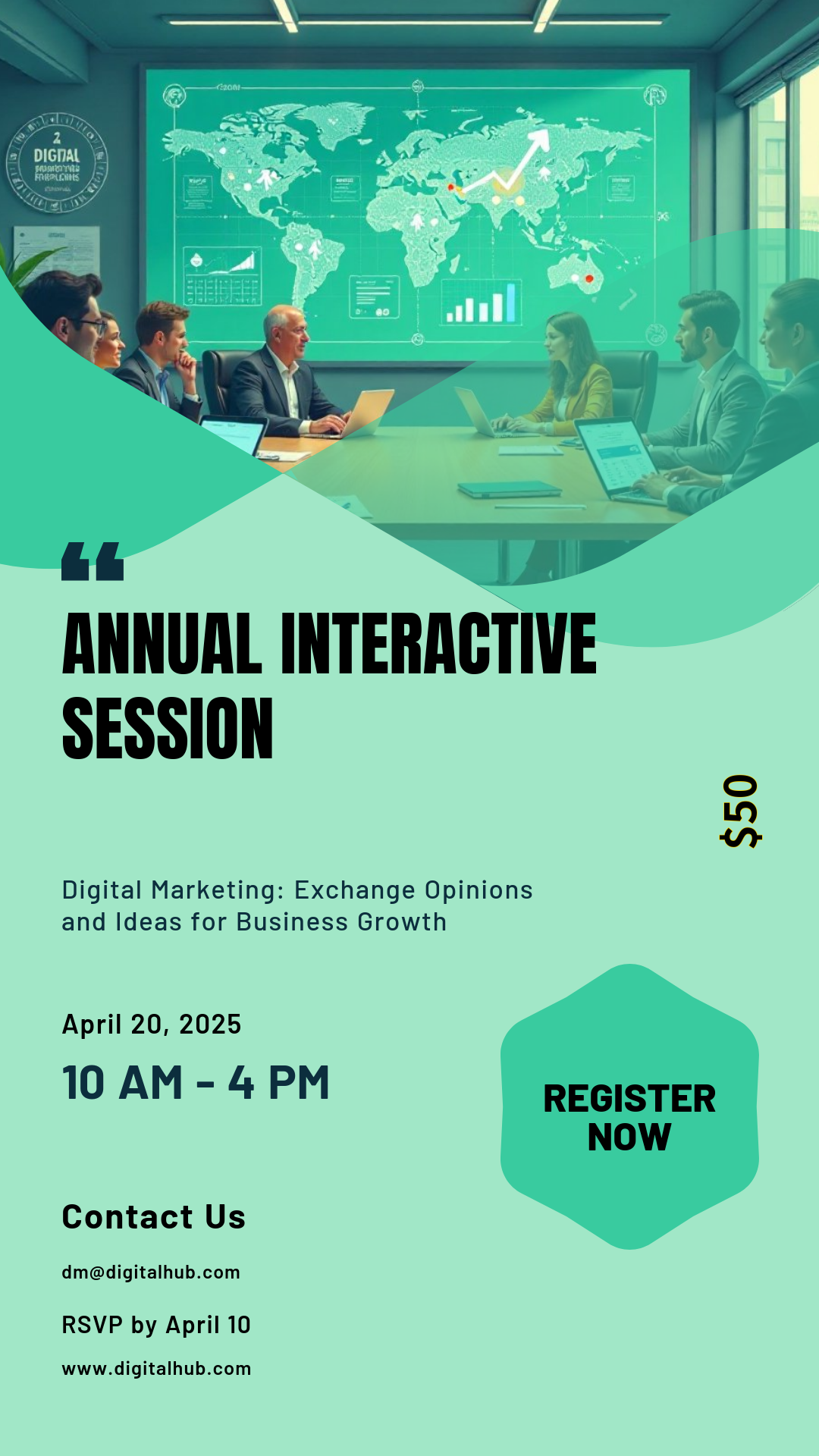 Capture the beauty of design by creating an Digital Marketing Interactive Session Poster!