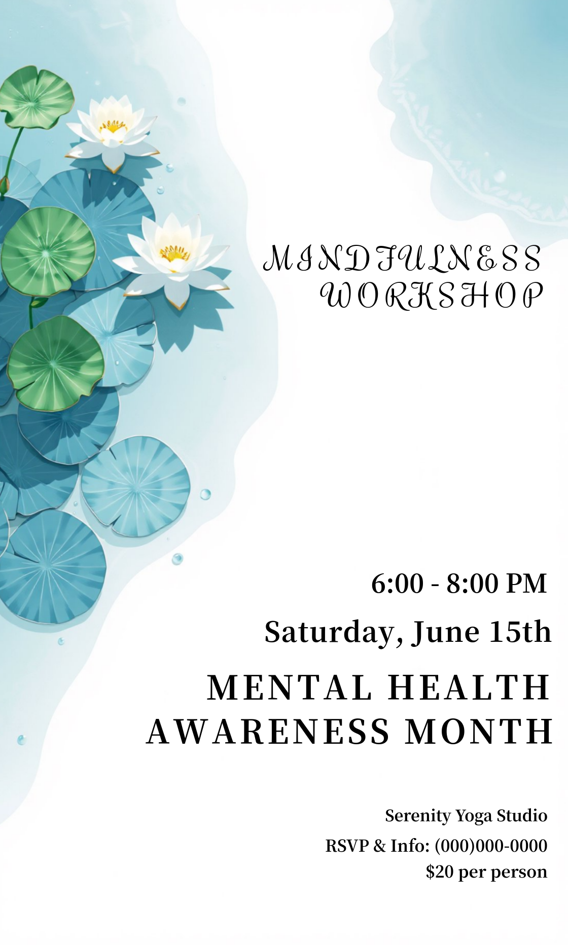 Mindfulness Mental Health Awareness Workshop Invitation Template - AI ...