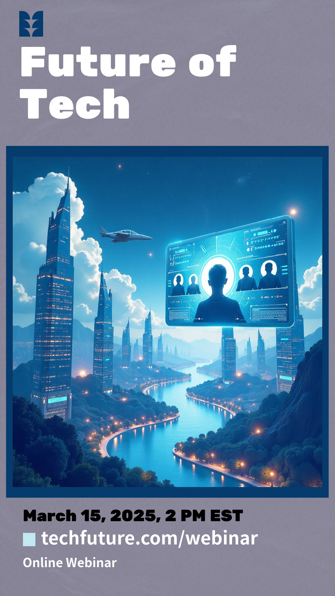 Tech Future Go To Webinar Poster Template - AI Designs by MolyPix.AI