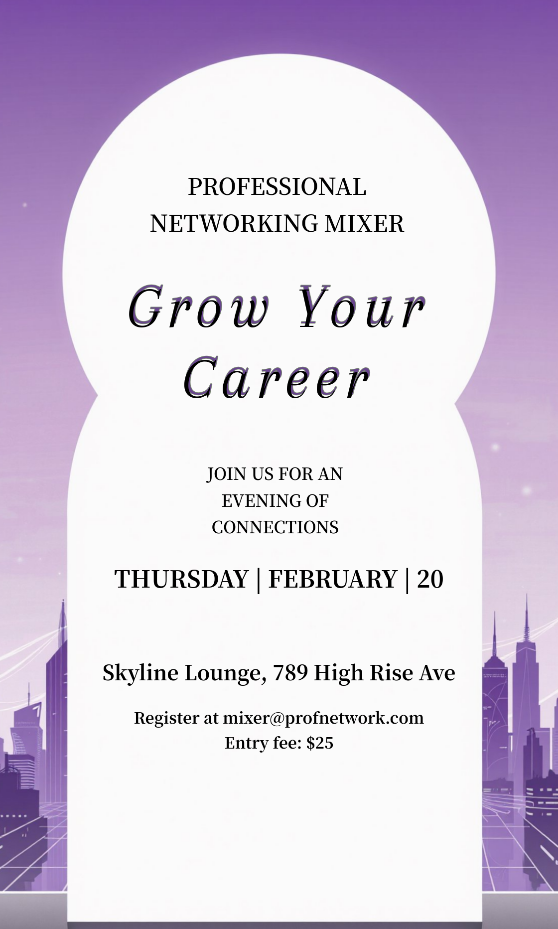 Capture the beauty of design by creating an Professional Growth Networking Mixer Invitation!