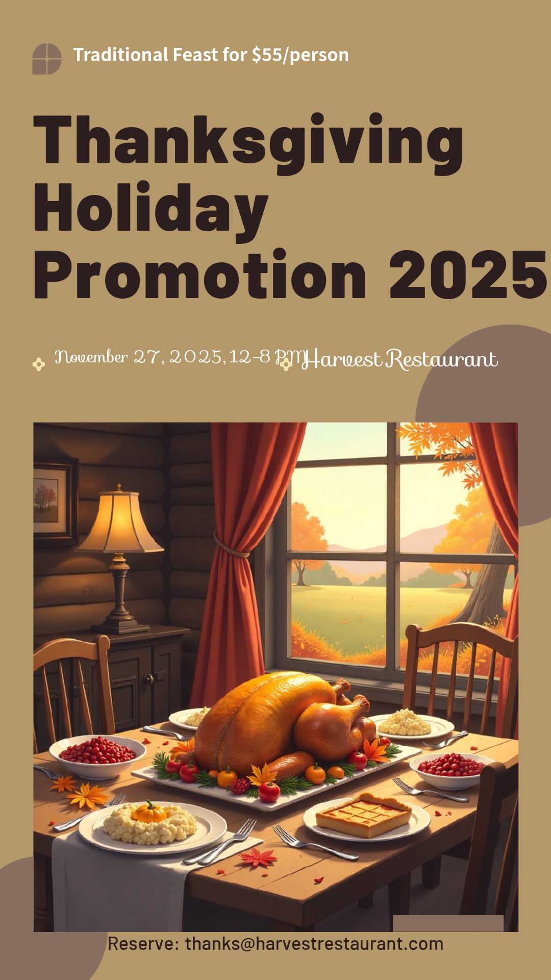 Get creative! Design your perfect Thanksgiving Holiday Promotion 2025 Poster!