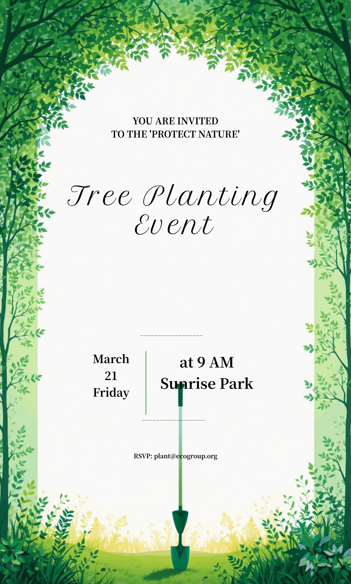 Make your own Protect Nature Tree Planting Event Invitation!