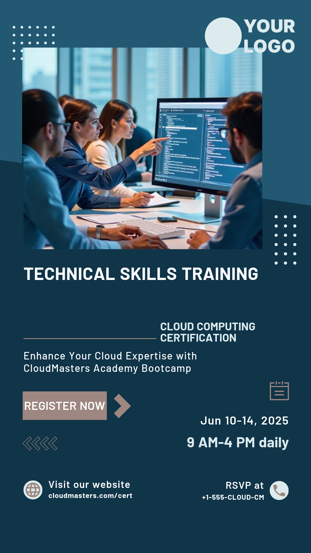 Cloud Computing Technical Skills Training Poster Template - AI Designs ...