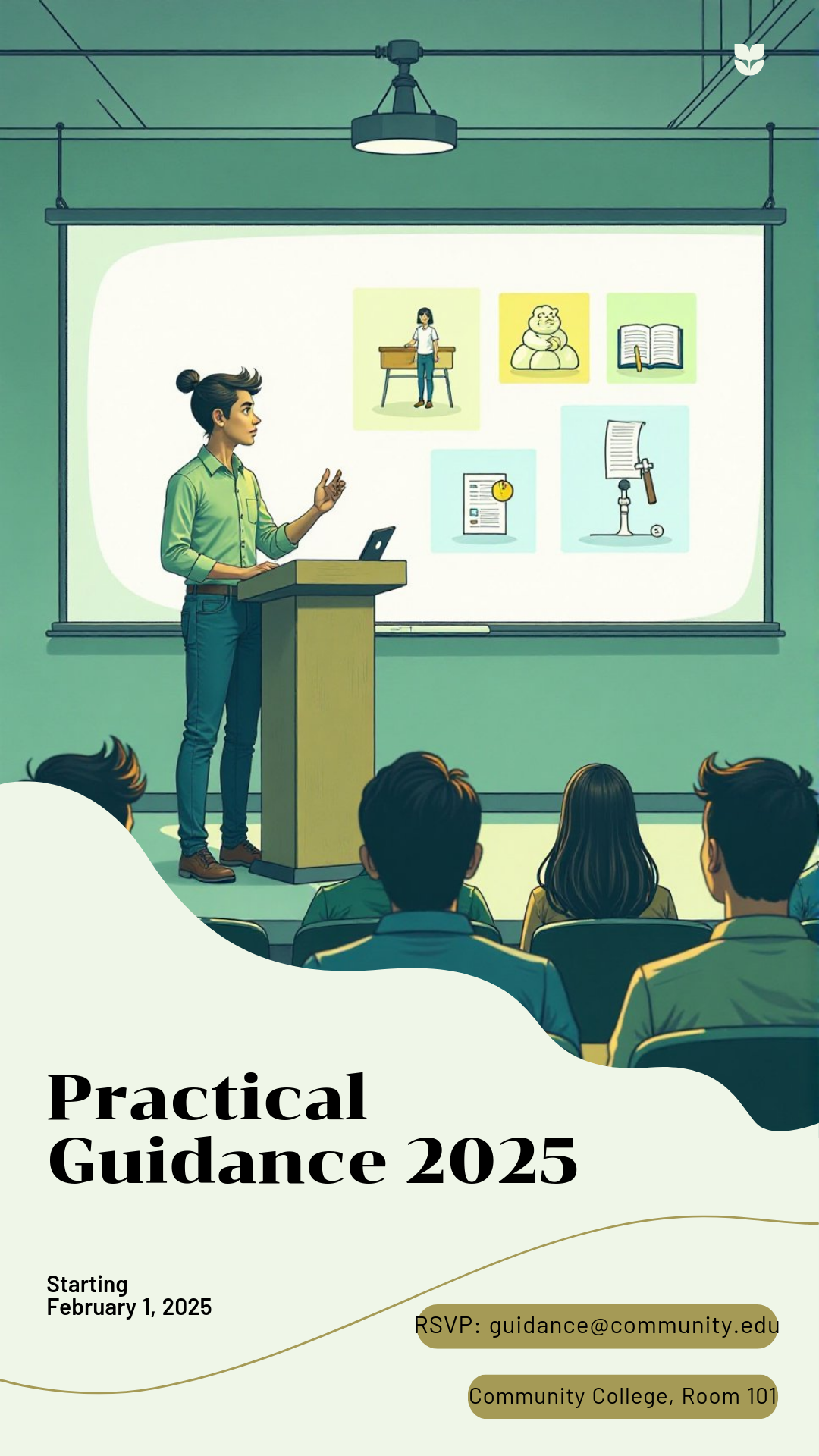 Personalize this Practical Guidance 2025 Workshop Series Poster template!