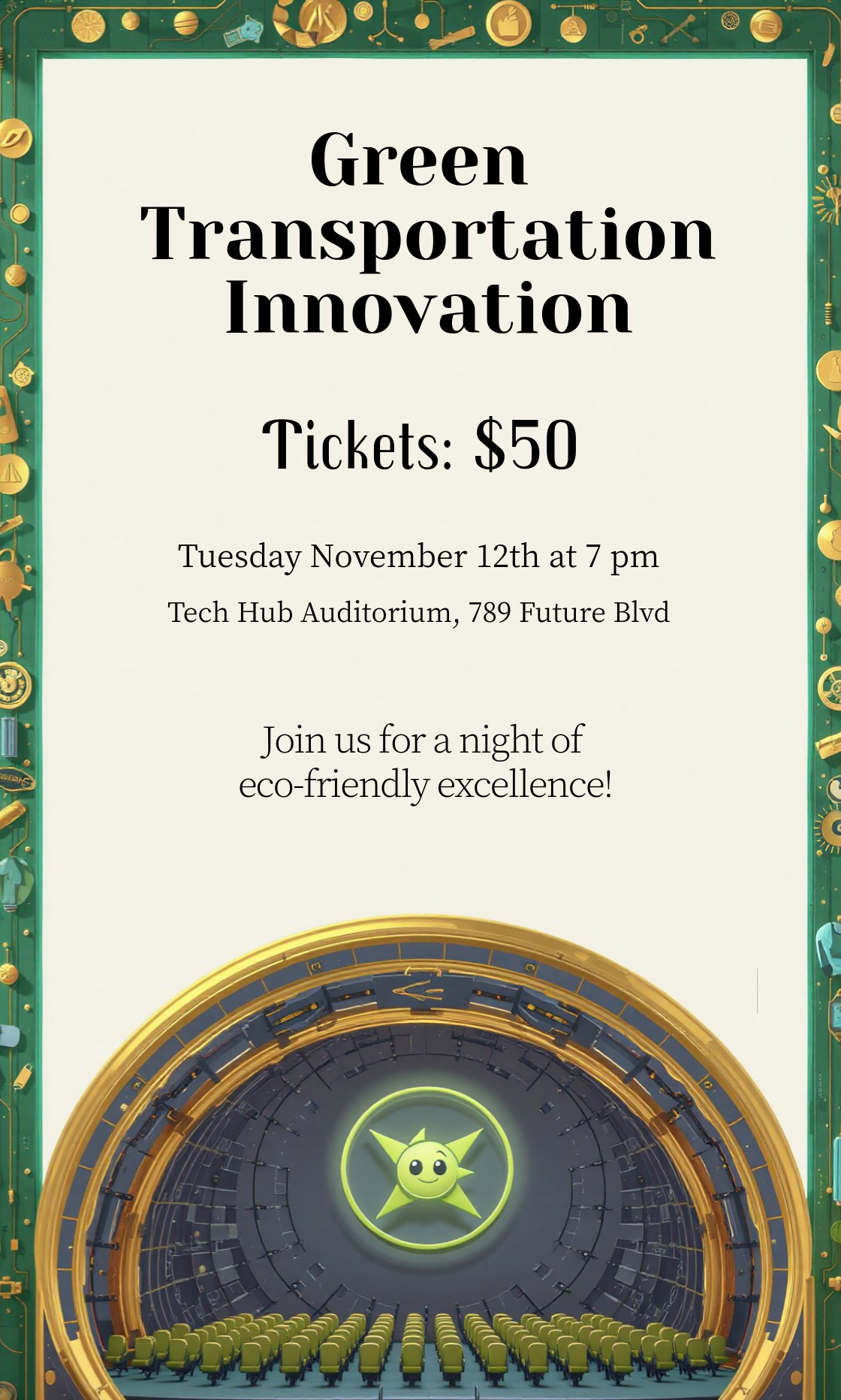 Green Transportation Innovation Awards Invitation Template - AI Designs ...