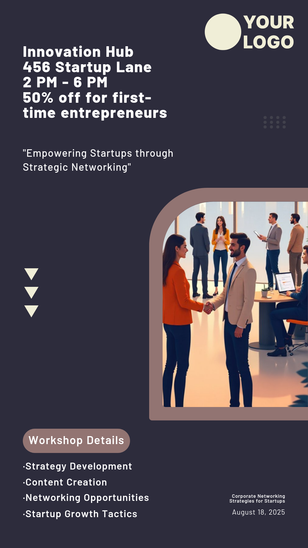 Make your own Startup Corporate Networking Strategies Workshop Poster!
