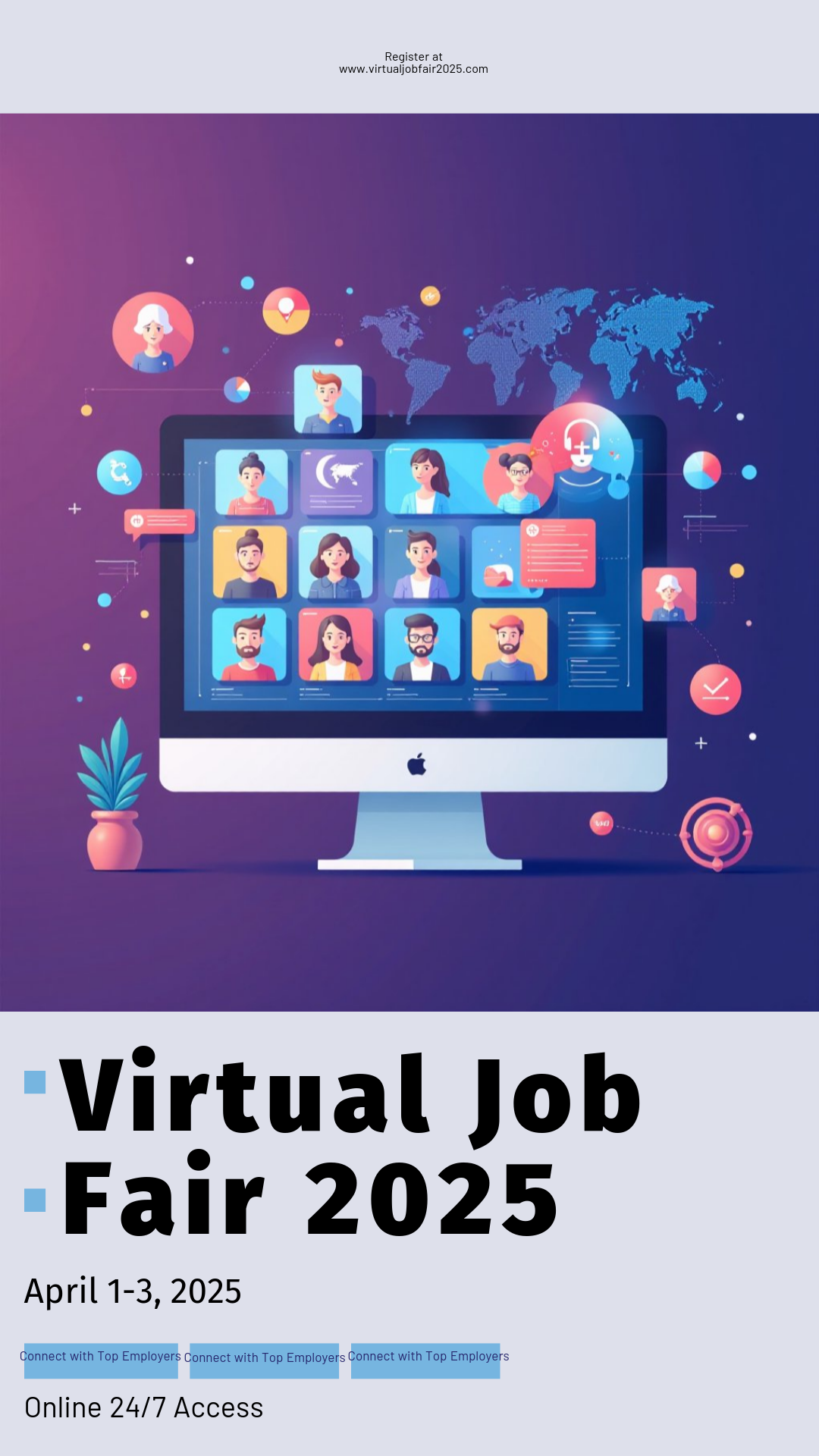 Virtual Job Fair 2025 Poster Template - AI Designs by MolyPix.AI