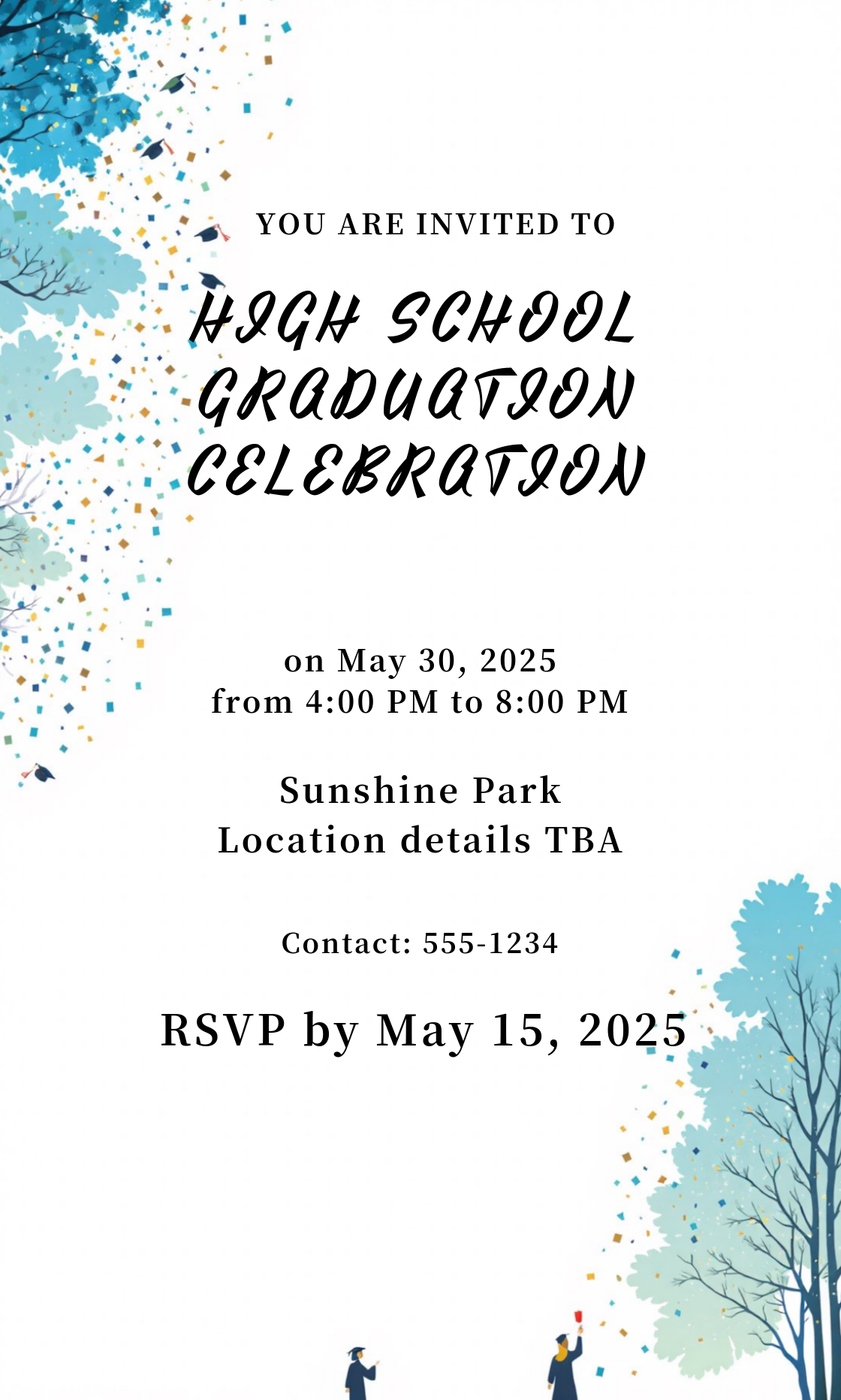 Personalize this High School Graduation Party Ideas Invitation template!