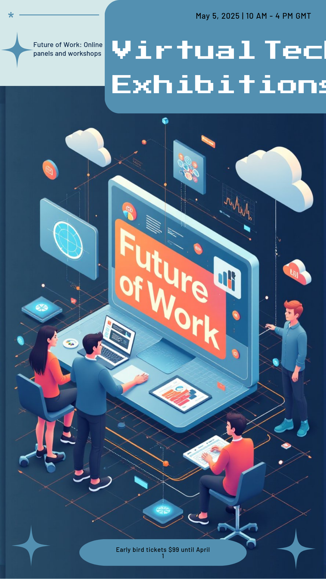 Virtual Tech Exhibitions Conference Poster Template - AI Designs by ...
