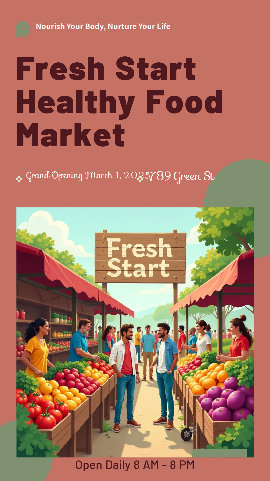 Make an Healthy Food Market Poster that showcases your style - it's that simple!