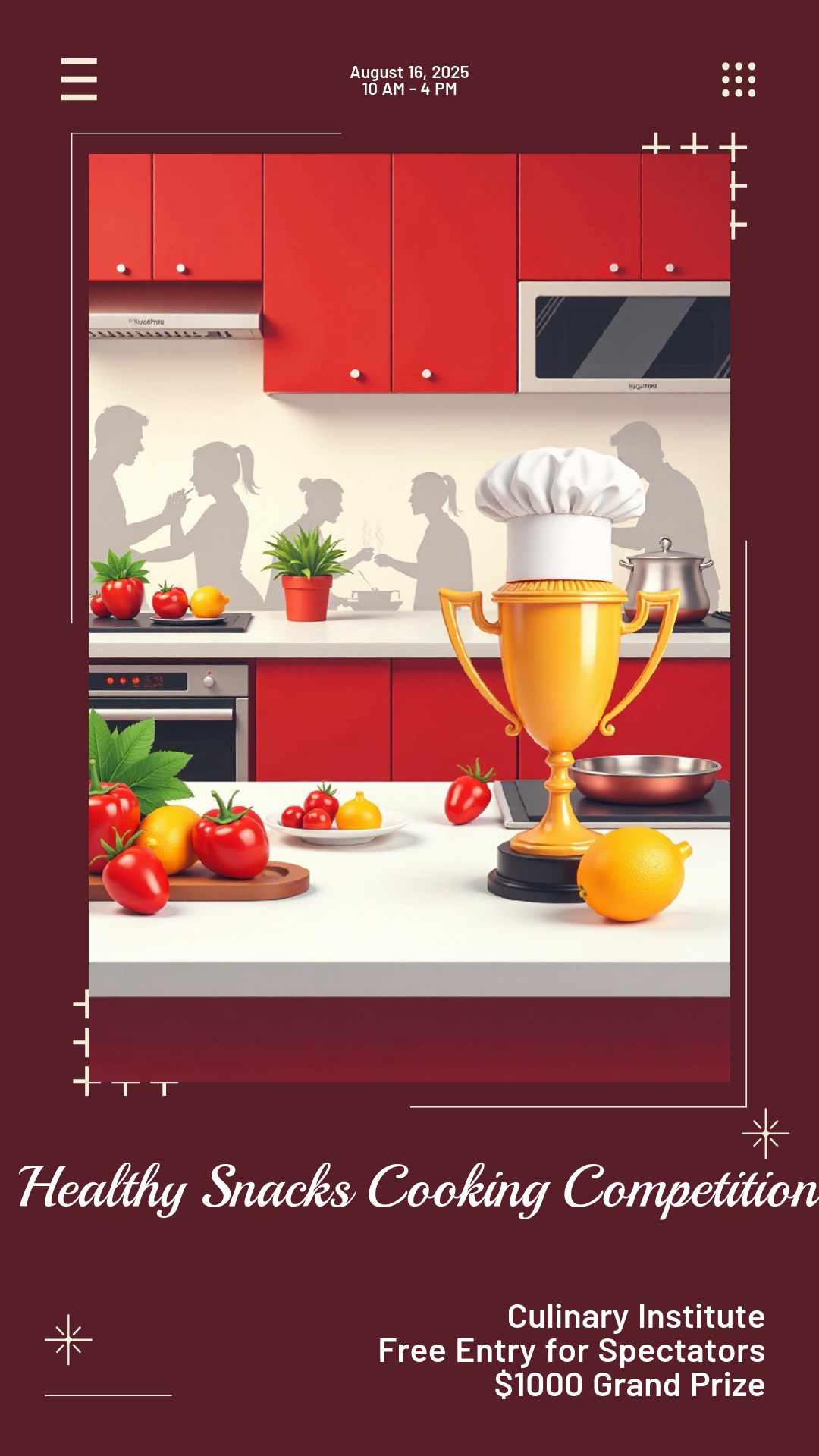 Healthy Snacks Cooking Competition Poster Template - AI Designs by ...
