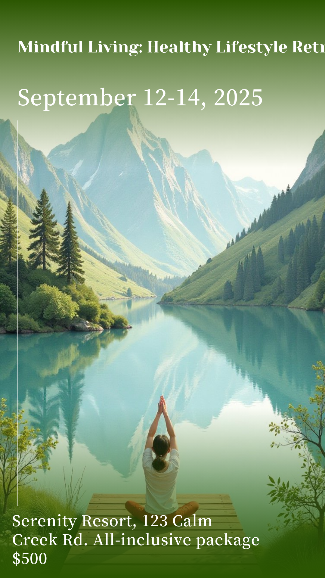 Rehat Poster Mindful Healthy Lifestyle Retreat Poster Template - AI Designs by ...