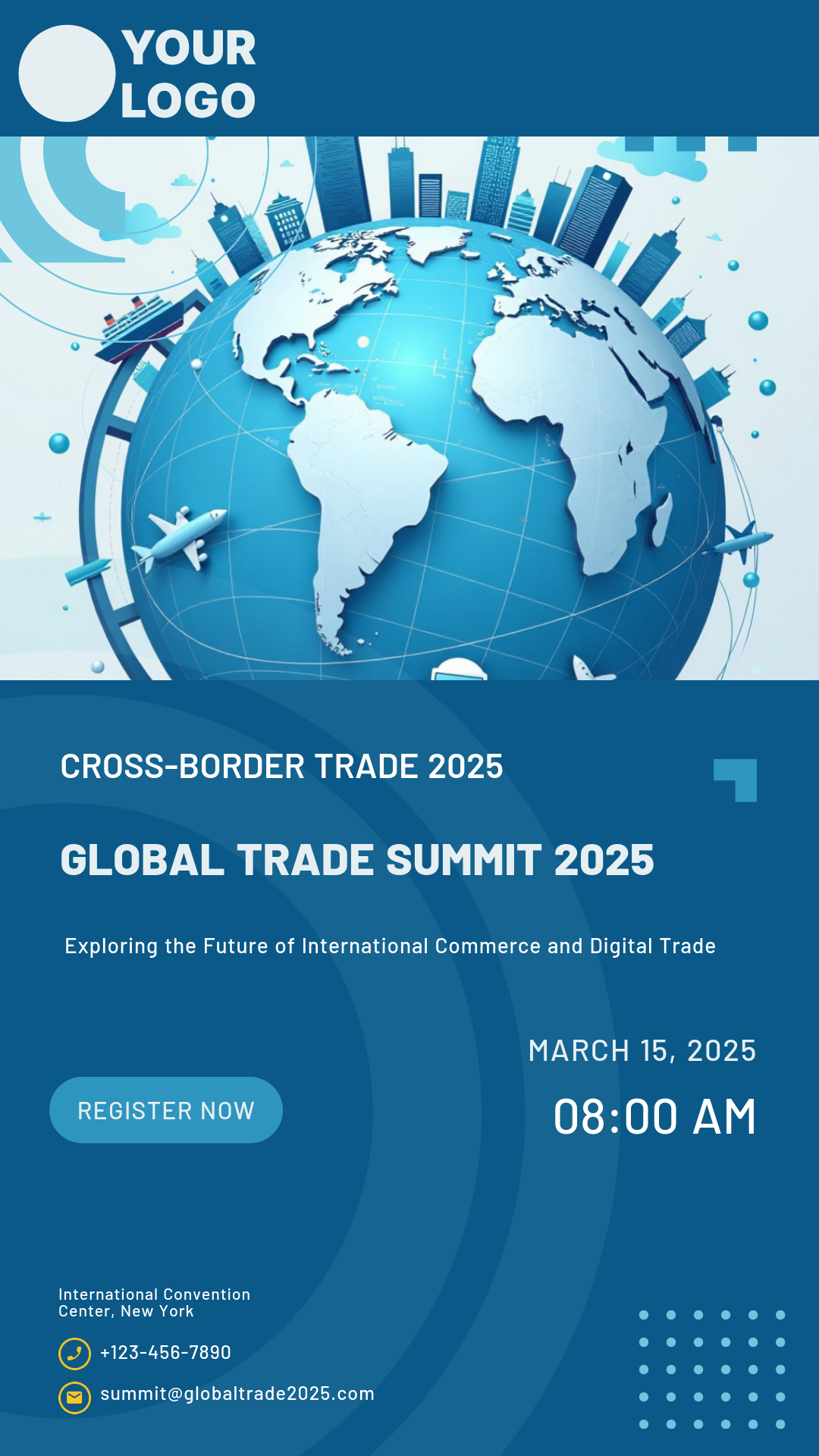 Global Cross-Border Trade 2025 Summit Poster Template - AI Designs by ...