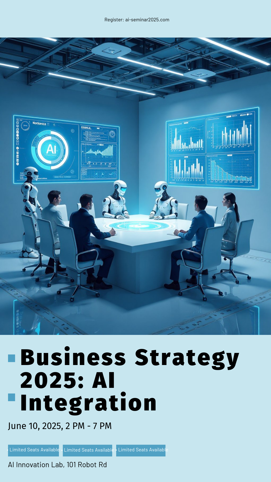 Business Strategy 2025 AI Seminar Poster Template - AI Designs by ...