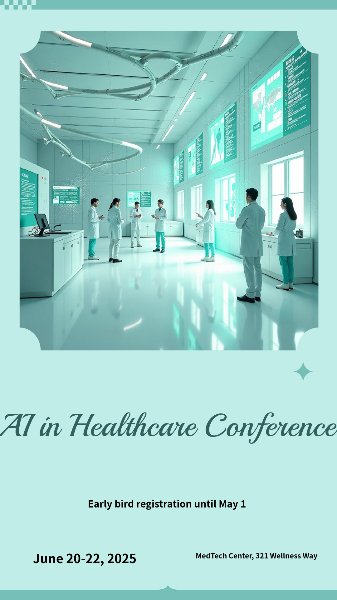 Personalize this Artificial Intelligence Technology in Healthcare Poster template!