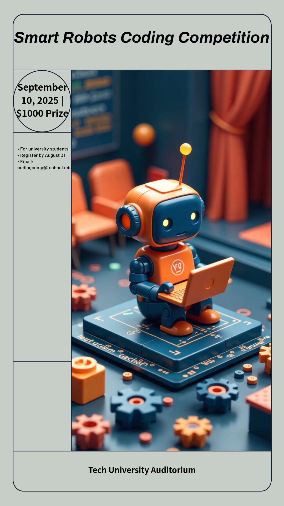 Get creative! Design your perfect Smart Robots Coding Competition Poster!