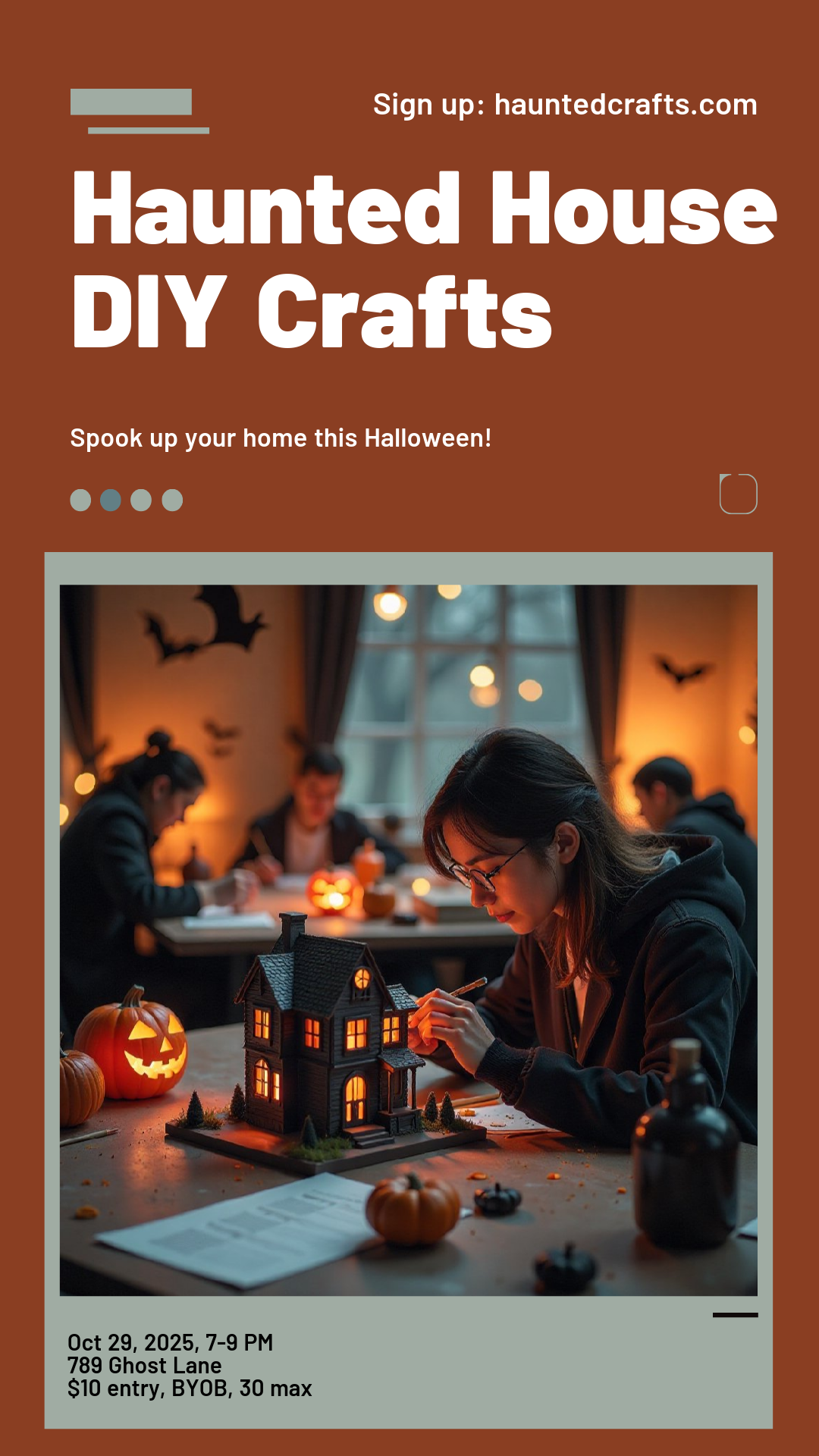 Capture the beauty of design by creating an Haunted House DIY Halloween Crafts Poster!