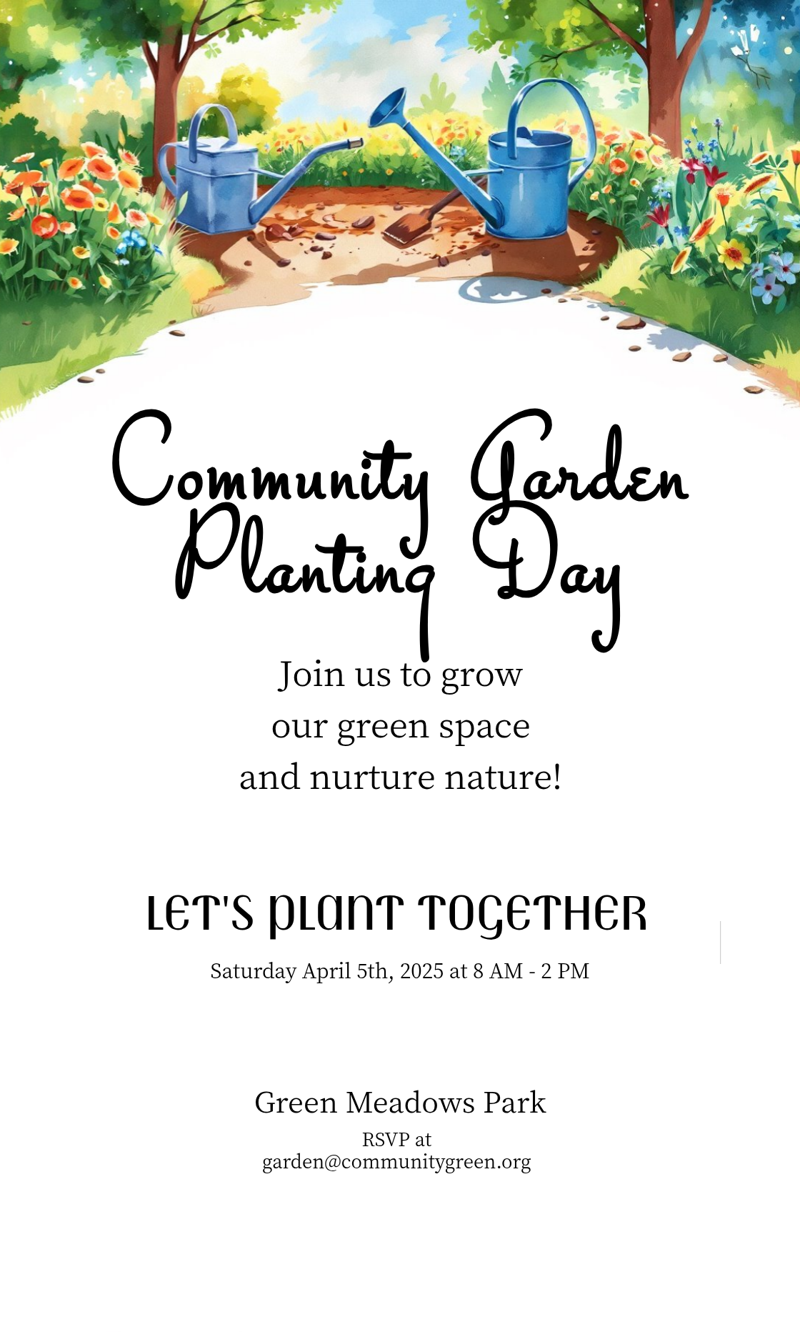 Make your own Community Garden Planting Social Contribution Invitation!