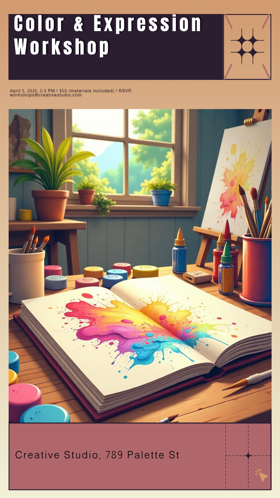 Color & Expression Workshop Poster Template - AI Designs by MolyPix.AI