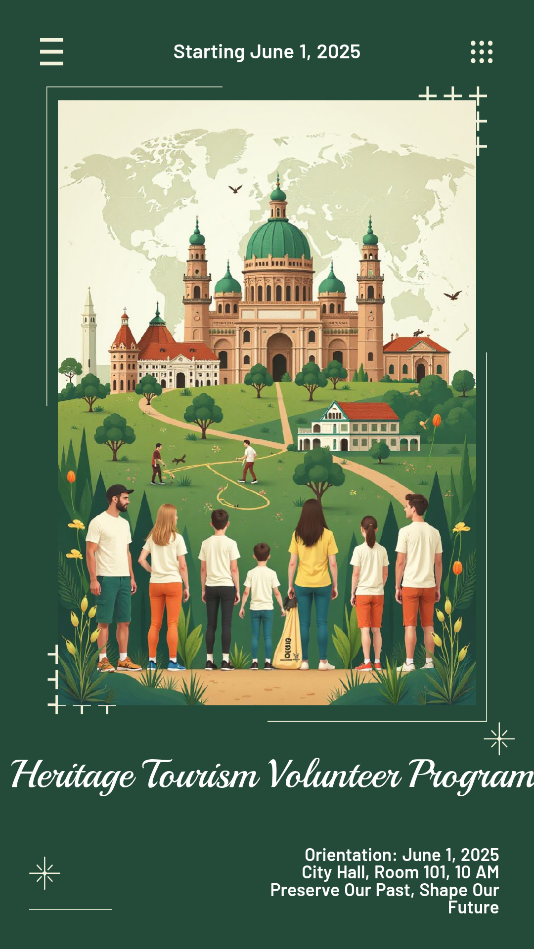 Heritage Tourism Volunteer Program Poster Template - AI Designs by ...