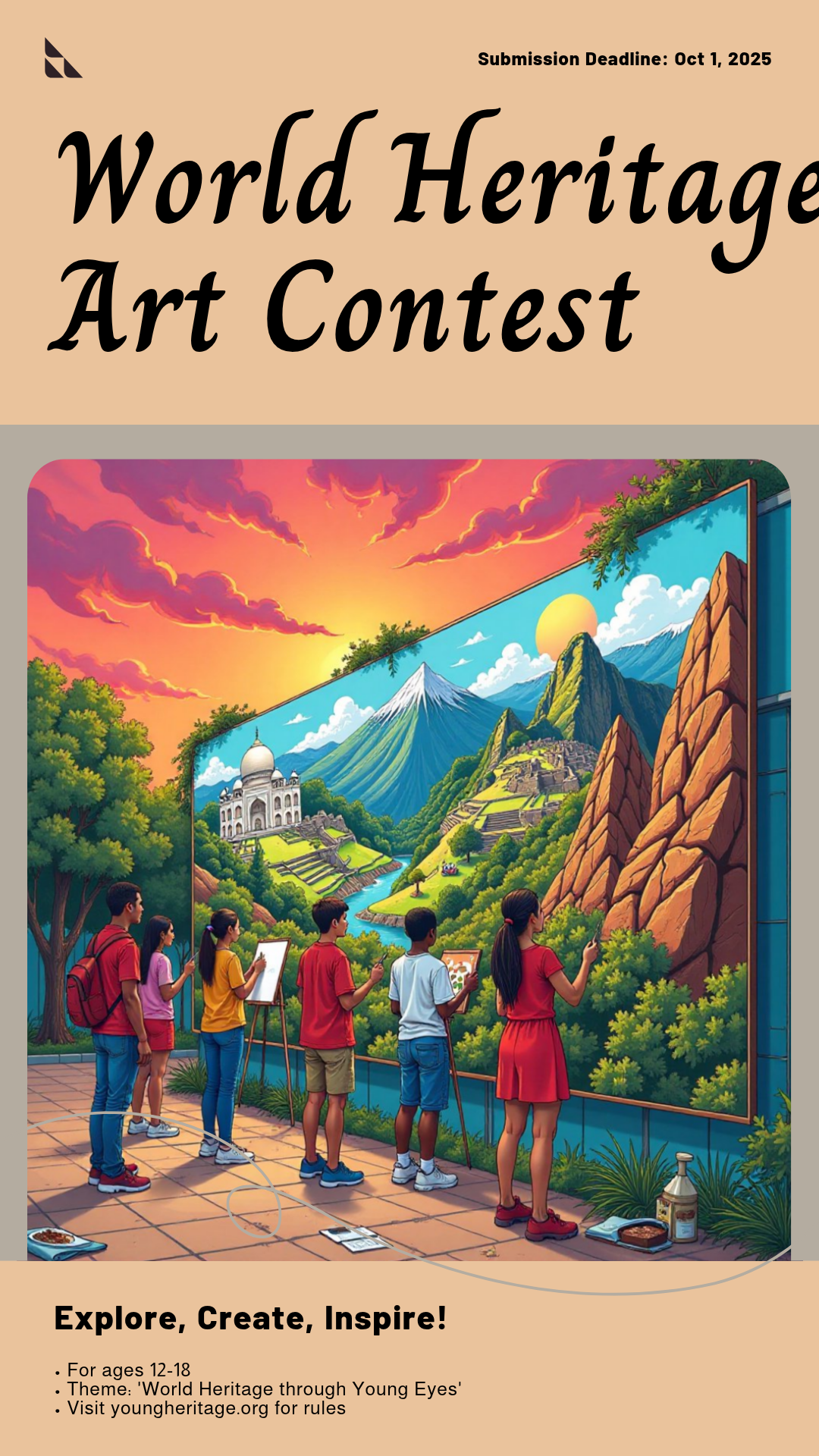 Personalize this World Heritage Young Artists Contest Poster template!