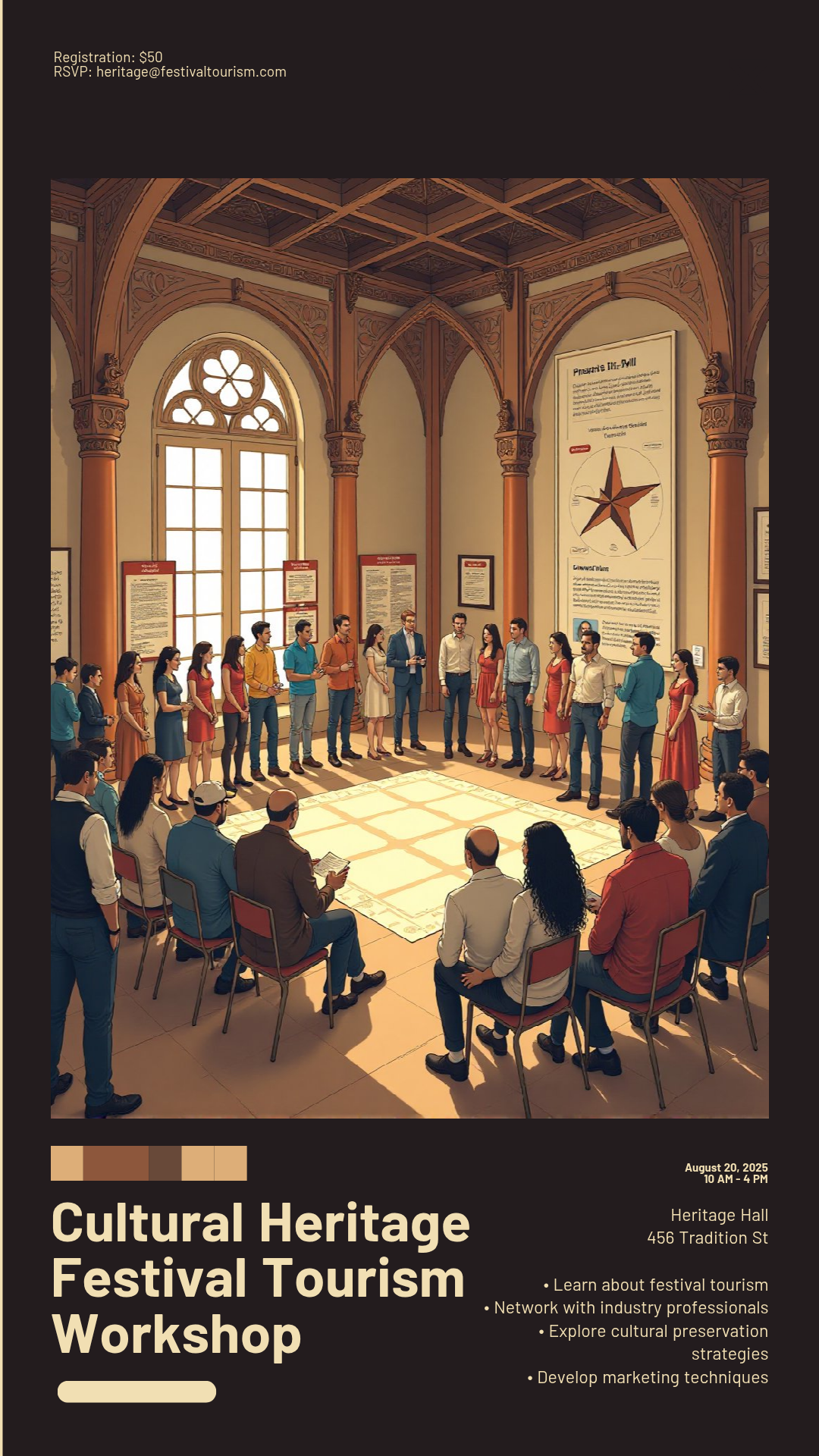 Tradition Poster Making Examples Cultural Heritage Festival Tourism Workshop Poster Template - AI ...