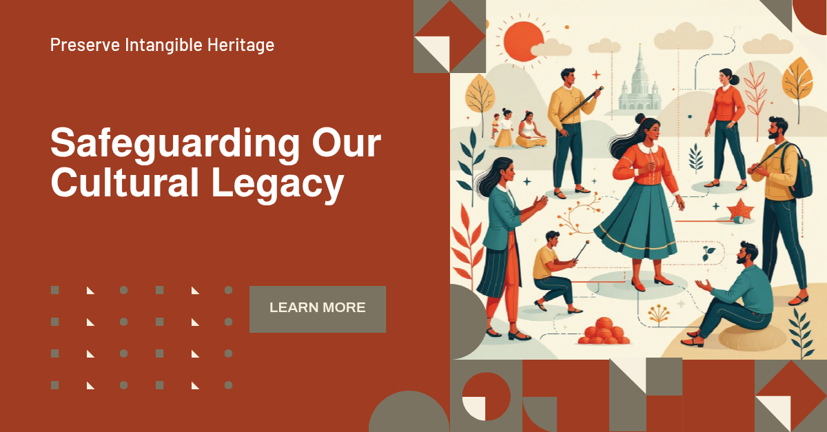 Make your professional Linkedin post popup with a custom Intangible Cultural Heritage Education LinkedIn Single Image Ad.